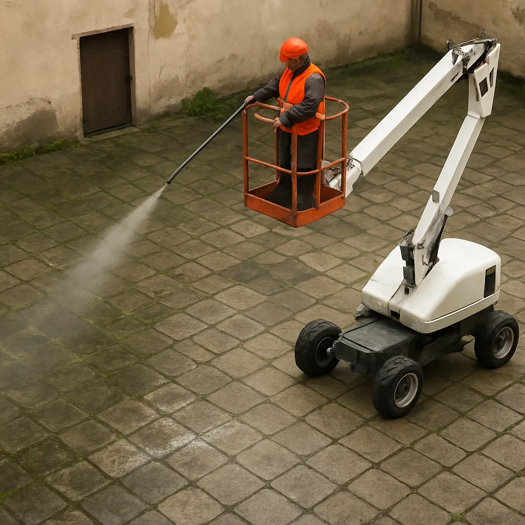 Czyszczenie podwórek Lublin – jak usunąć brud, mech i plamy?